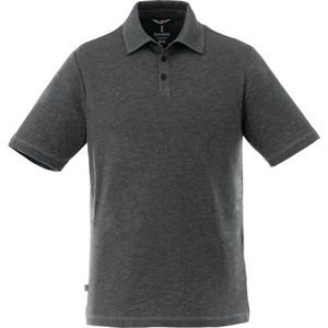 Men's Short Sleeve Polo ("Tipton") Heather Dark Charcoal - Size Large
